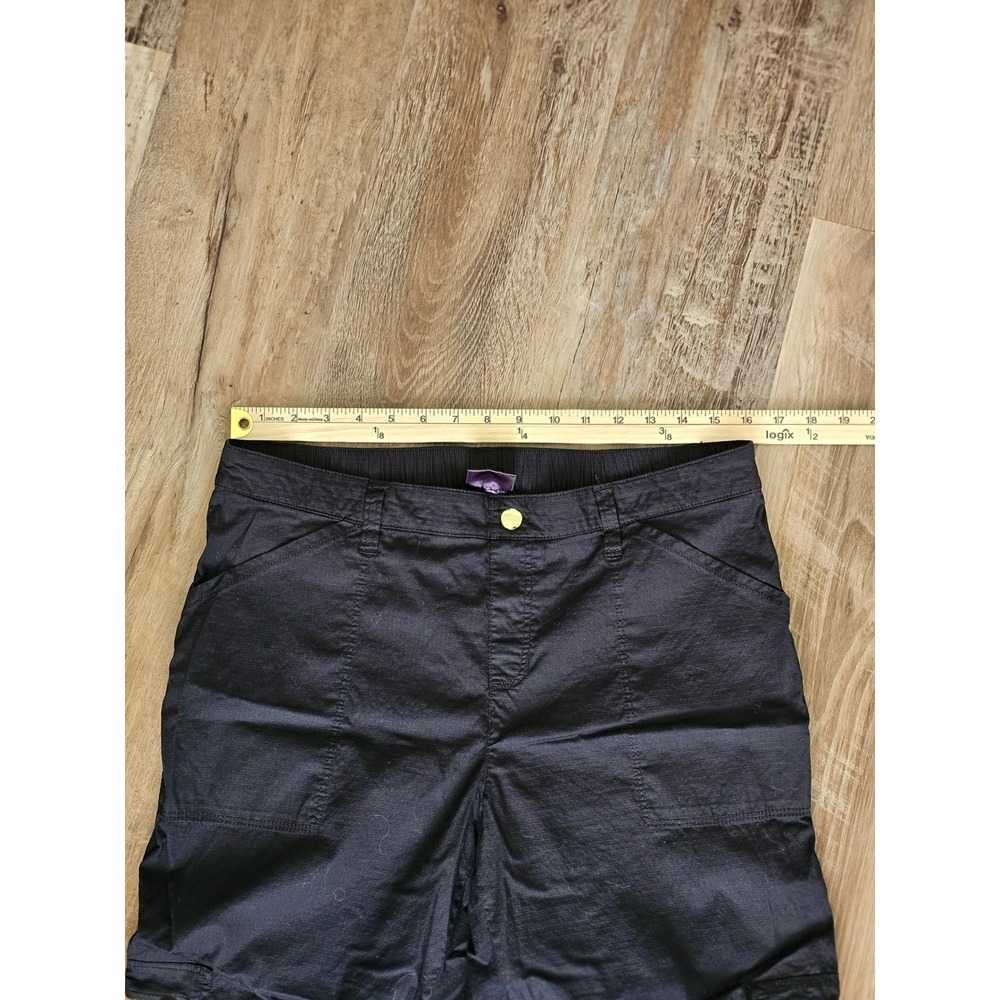 Rafaella Comfort Black Cargo Pants Womens 12 Ripstop Utility Drawstring Hem - Picture 4 of 7